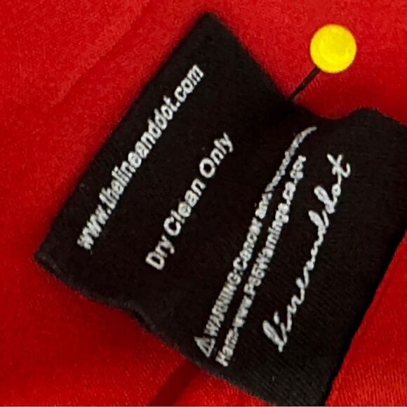 Line and‎ Dot Revolve Womens Karla Dress Size M Red Ruffle Sheath Tie back - Picture 12 of 12